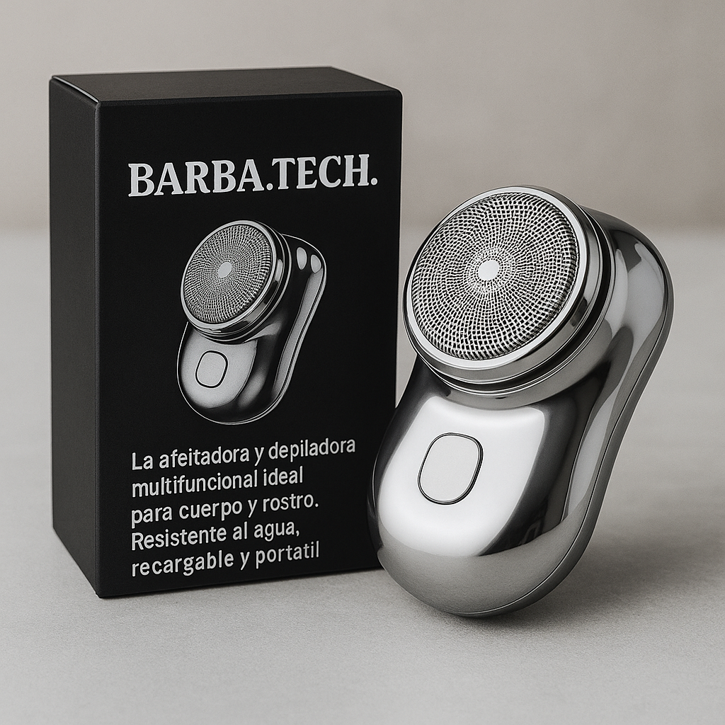 - BARBA.TECH® La afeitadora y depiladora multifuncional ideal para cuerpo y rostro. Resistente al agua, recarcable y portatil.