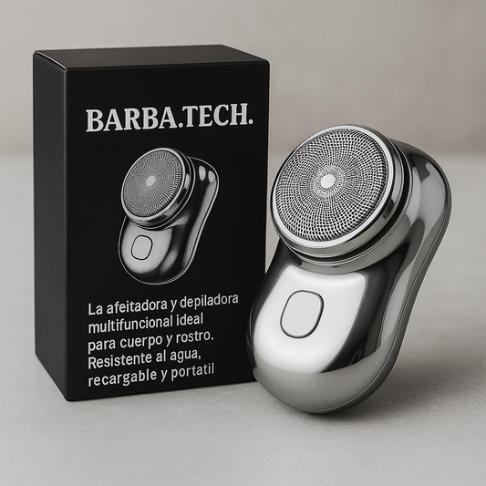 - BARBA.TECH® La afeitadora y depiladora multifuncional ideal para cuerpo y rostro. Resistente al agua, recarcable y portatil.